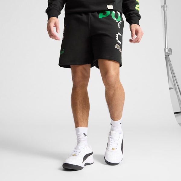 Shorts de 7" para hombre Wardrobe Essentials Bright Lights NYC Flagship, PUMA Black, extralarge